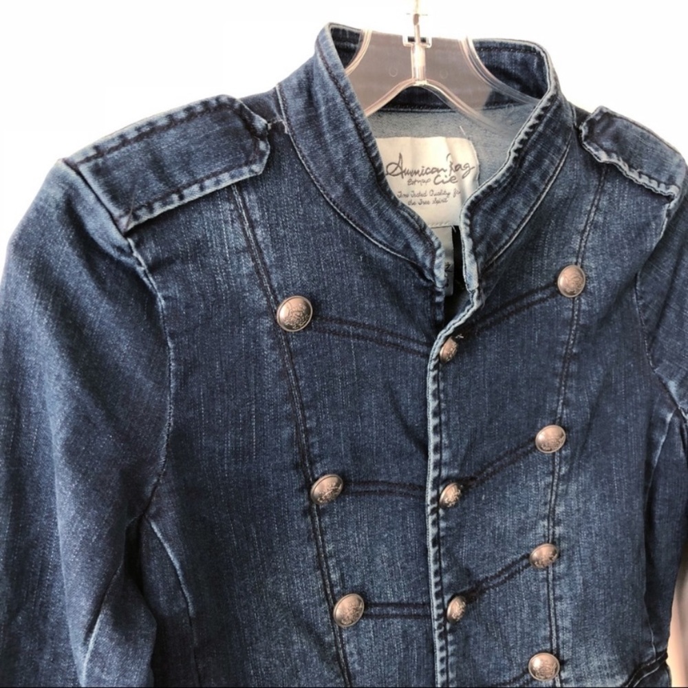 American Rag Denim Military Band Jean Jacket